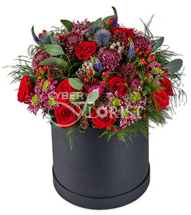 floral arrangement with oasis in a box